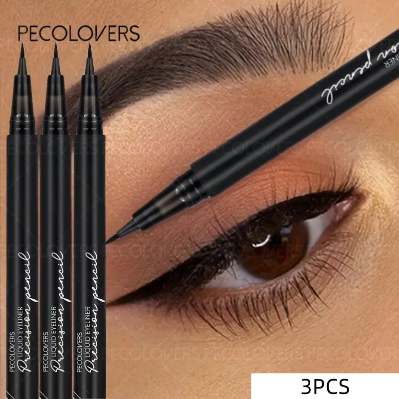 3PCS Black Brown Eyeliner For Waterline Liquid Pen Waterproof Long Lasting Quick Dry Smooth Ultra-thin Eyeliner Lower Eyelash Pen Non Smudging Korean Makeup Eye Makeup Products