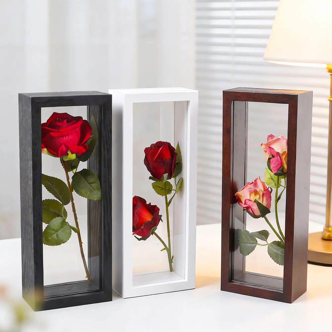 Modern Simple Dual-Sided Dried Flower Frame, 3D DIY Display Stand, Floating Photo Frame (non-Glass), Boho Style Decorative Frame, Floral Picture Frame, Home Decor Accessory, Picture Frames
