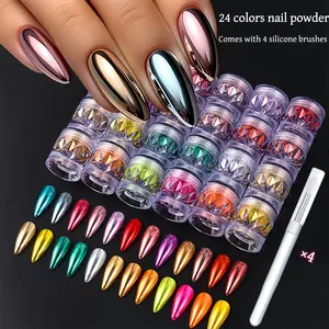 Metallic Chrome Mirror Fluorescent Nail Powder, Fine Powder Texture, Metallic Finish, Multi-Functional Nail Flakes for Art Decoration, High-Quality Nail Supply Accessories