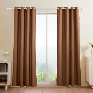 VEVOR Natural Linen Curtains, 52 x 84 inch 2 Panels Set, Grommet Light Filtering Thick Flax Textured Linen Drapes, Privacy Burlap for Living Room, Bedroom, Farmhouse, Sunroom, Office Window Curtain