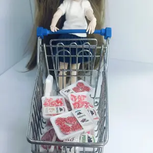 New 1box 1/12 Dollhouse Scale Miniature Food Simulation Play Kitchen, Beefsteak Salmon Bacon Chicken Beef Roll, Clay Food Accessories for Blyth Ob24 Ob11 Miniature Kitchen Setting