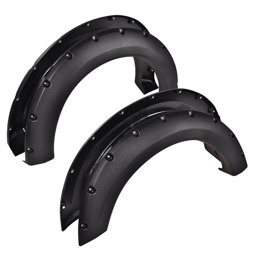 ALLGOOD Aftermarket Pocket Rivet Style Bolt-On Look Fender Flares - 4PCS Textured Black Polypropylene Wheel Arch Covers with Pocket Rivets, Automotive All-Weather UV Shielding Accessories for Ford F150 2004-2008 Truck Exterior Protection, Car Accessories