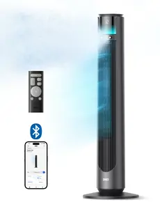 DREO TurboCool Outdoor Misting Fan 711AS, 33 ft/s High Velocity, 12 Speeds & 4 Modes, Smart Standing Floor Fan, 150° Adjustable Oscillation, 20 dB Quiet DC Motor, Weather Resistant, Ideal for Bedroom
