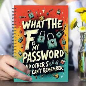Fun Spiral Password Notebook, Planner Notebook, Internet and Computer Login Journal, Record Websites, Usernames, Passwords, Home or Office Password Protector
