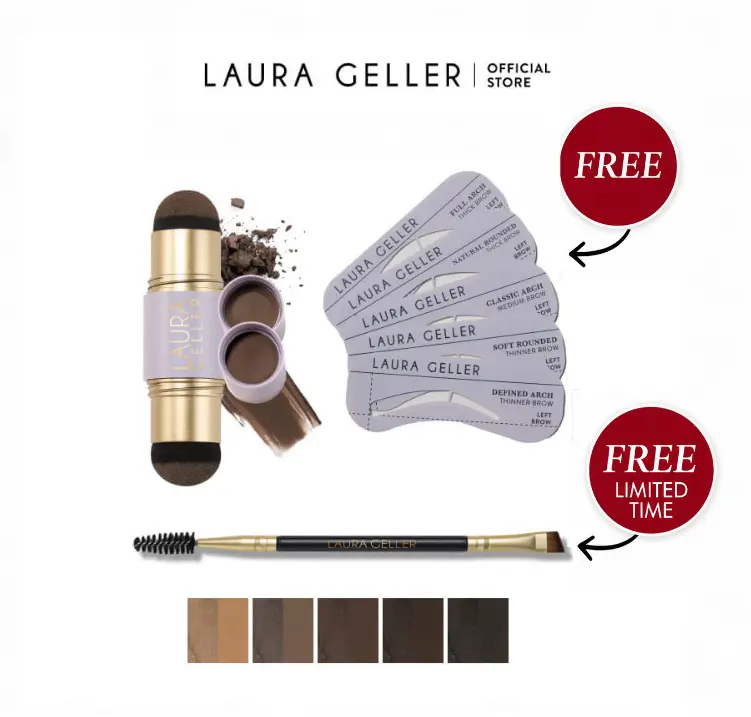 [NEW] Laura Geller Root Touch-Up for Hair & Brows + FREE Brow Stencil and Brush