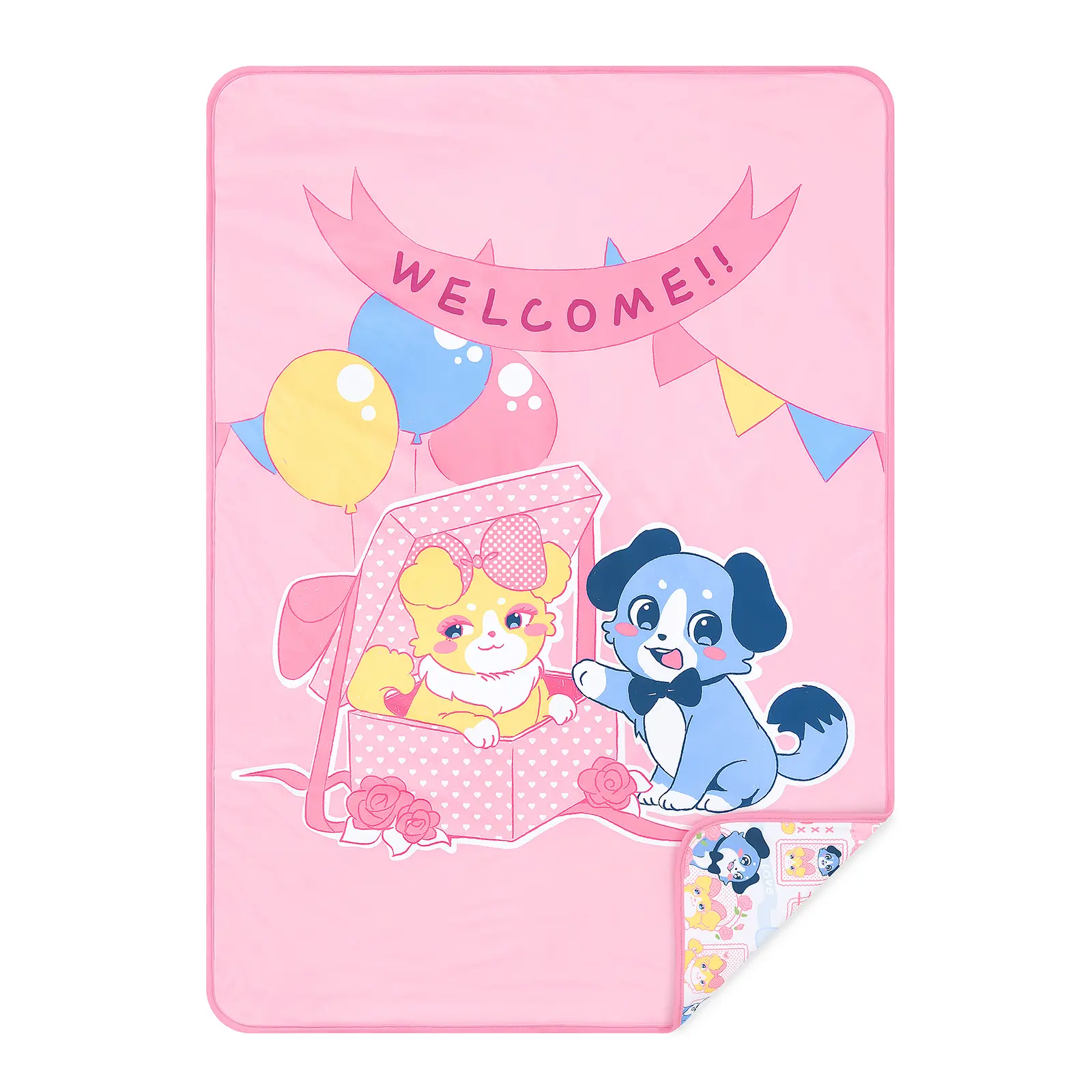 LittleForBig Washable Reusable Waterproof Moisture-Absorbing Adult Diaper Printed Change Pads Bed Pads Pee Pads - Puppy Love Little Blue Changing Mat
