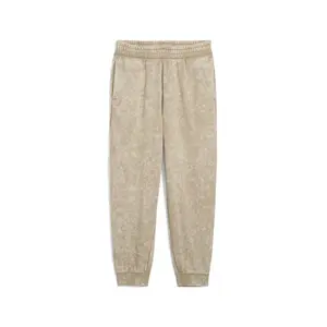 PUMA Womens Elevated Essentials Acid Wash Fleece Sweatpants Casual - Beige