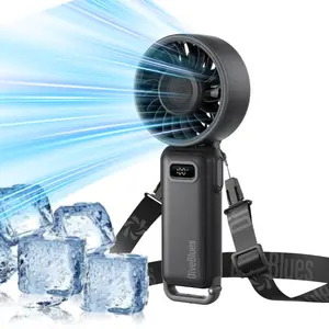 Diveblues 5-in-1 Handheld Turbo Cooling Fan 100-Speed Wind Battery Operated Portable Type-C for Outdoor Activities Travel & Gifts with Air Turbo Tech Cooling Fan 15 Hours Battery Life summerwins