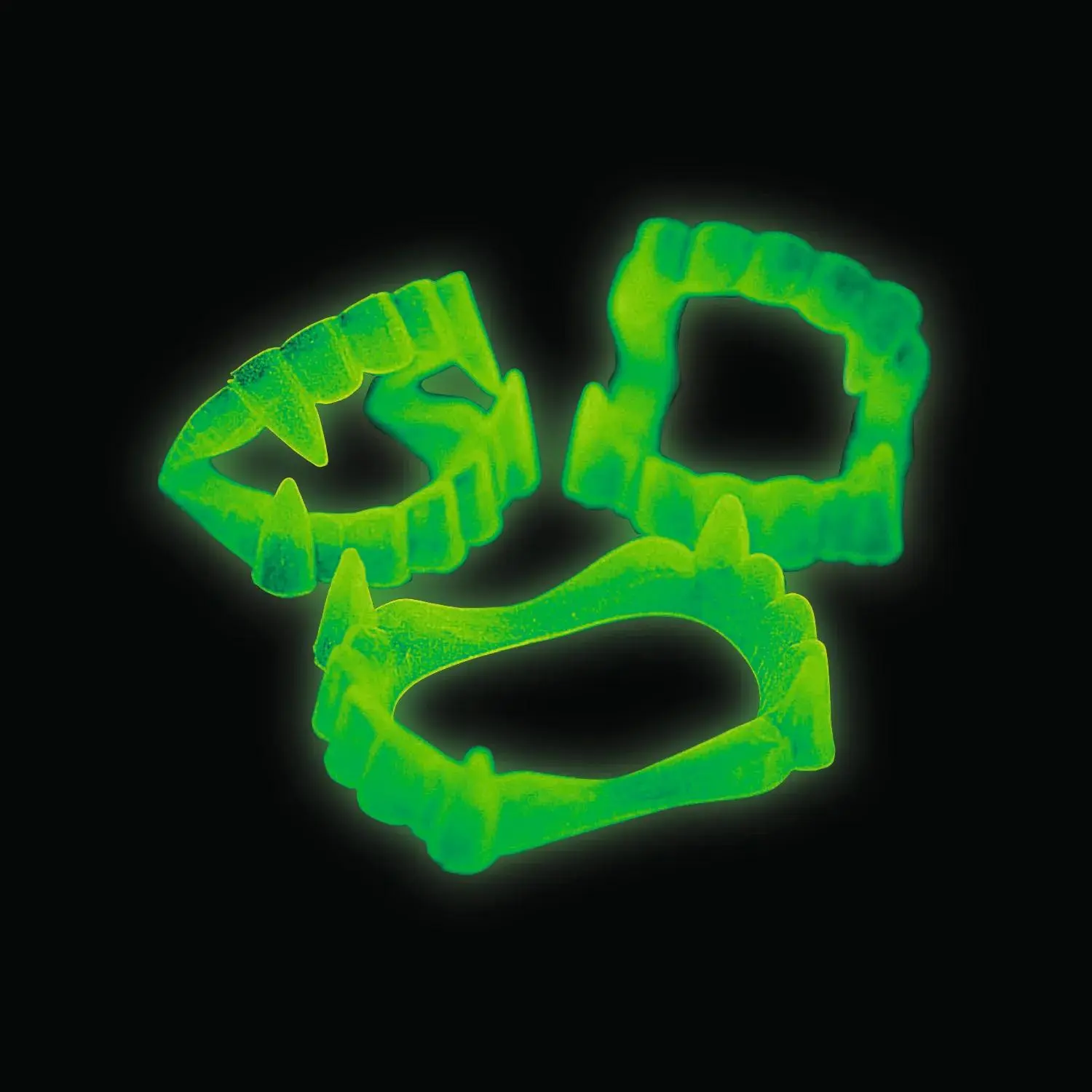 2 1/2" Bulk 72 Pc. Glow-in-the-Dark BPA-Free Plastic Fangs Vampire Teeth