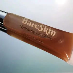 BareSkin Hydrating Lipgloss Neem-Infused Lipgloss Face Canvas Beauty Moisturizing Glossy High Shine Slightly Tinted Lipstick Makeup Strawberry Mint Flavor
