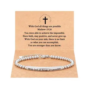Religious Inspirational Bible Verse Bracelet Gift for Her Daily Clothing Decor