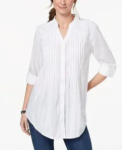 Style & Co Crochet Tie-Front Tunic Top