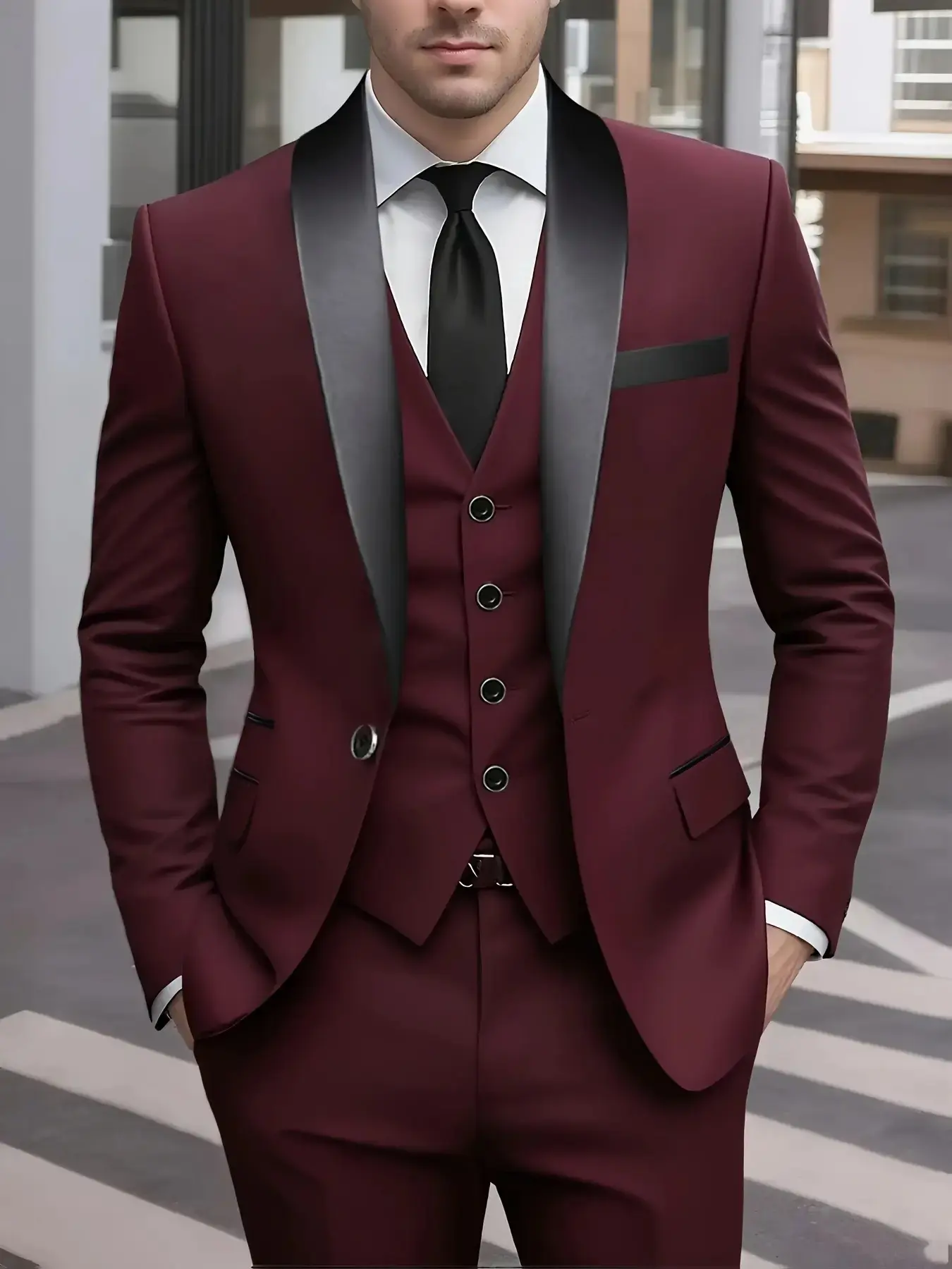 Men's 3pcs Suit Set, Large Suit, Suit Pants, Formal Tie, Wedding Dress, Vest, Work Uniform, Holiday Gift, Business, Formal Wear, Halloween