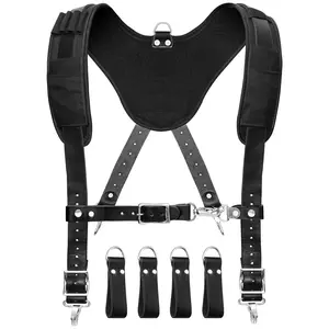 FUERI Leather Tool Belt Suspender – 4 Detachable D-Loops with Foam Padding & Adjustable Clips for Construction | Add to Cart Buy Now: Work Suspender + Comfortable, Adjustable, Durable
