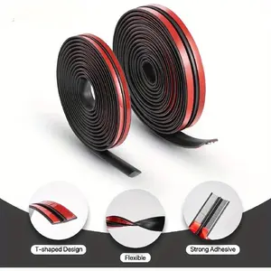 Yitape Car T-Type Sealing Strip, Thick Waterproof Rubber Seal, Suitable for Vehicle Sunroof/front Rear Windshield, Noise Reduction, Dustproof (2m/4m)