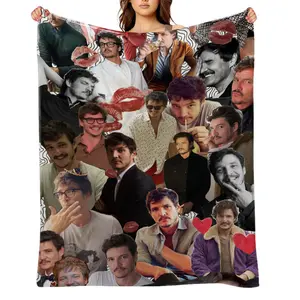 pedro-pascal-Flannel Throw Blanket for Girls Boys- Ultra Soft, Anti-Shrink & Wrinkle-Resistant ,Quick-Dry, Machine Washable Cozy Throw ,Perfect Gift for Kids Adults A-68