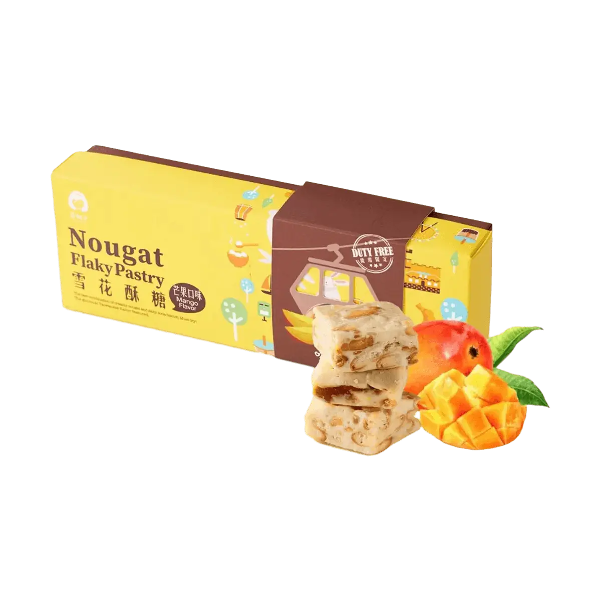 Tang Shop Mango Snow Flake Crisp Gift Box 200g - Taiwanese Nougat Candy, Sweet Dessert Snack, Perfect Souvenir