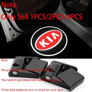 1/2/4Pcs Car Logo Welcome Light LED HD Car Door Light Wireless Laser Projector Lamp Ghost Shadow Light Car Lighting Accessories For KIA Sportage Rio Ceed RIO 3 4 Cerato Soul Sorento Picanto Optima K3 K5 Accessories