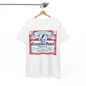 Grateful Dead Graphic T Shirt Vintage Beer Poster Jerry Garcia Heavy Cotton Tee, Graphic tees, Streetwear, Men gifts, Short sleeve, cotton, Menswear