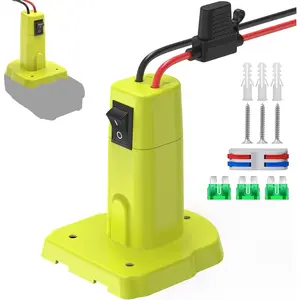 1 Pack Power Wheel Adapter Compatible with Ryobi 18V Battery, Upgraded Battery Converter Kit with Switch, Fuse & Wire Terminals, 12 AWG Wire, Power Connector for DIY RC Car Toys Robotics Lithium Ion Replacement