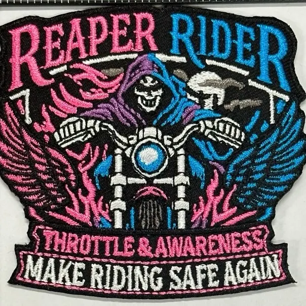 Reaper Rider Embroidery Patch, Sew-On Fabric Accessory for Sewing Supplies