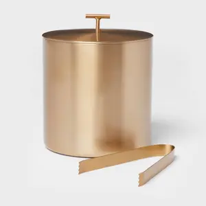 Threshold Stainless Steel Ice Bucket Gold Metal with Tongs Threshold Stainless Steel Ice Bucket Gold Metal with Tongs