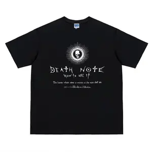 Death Note "The Mark" Heavyweight Vintage Tee 100% Cotton OVERSIZED Anime T-shirt Menswear Top Crew Necks Tshirt Casual Streetwear Black Crewneck Tropical Shortsleeve