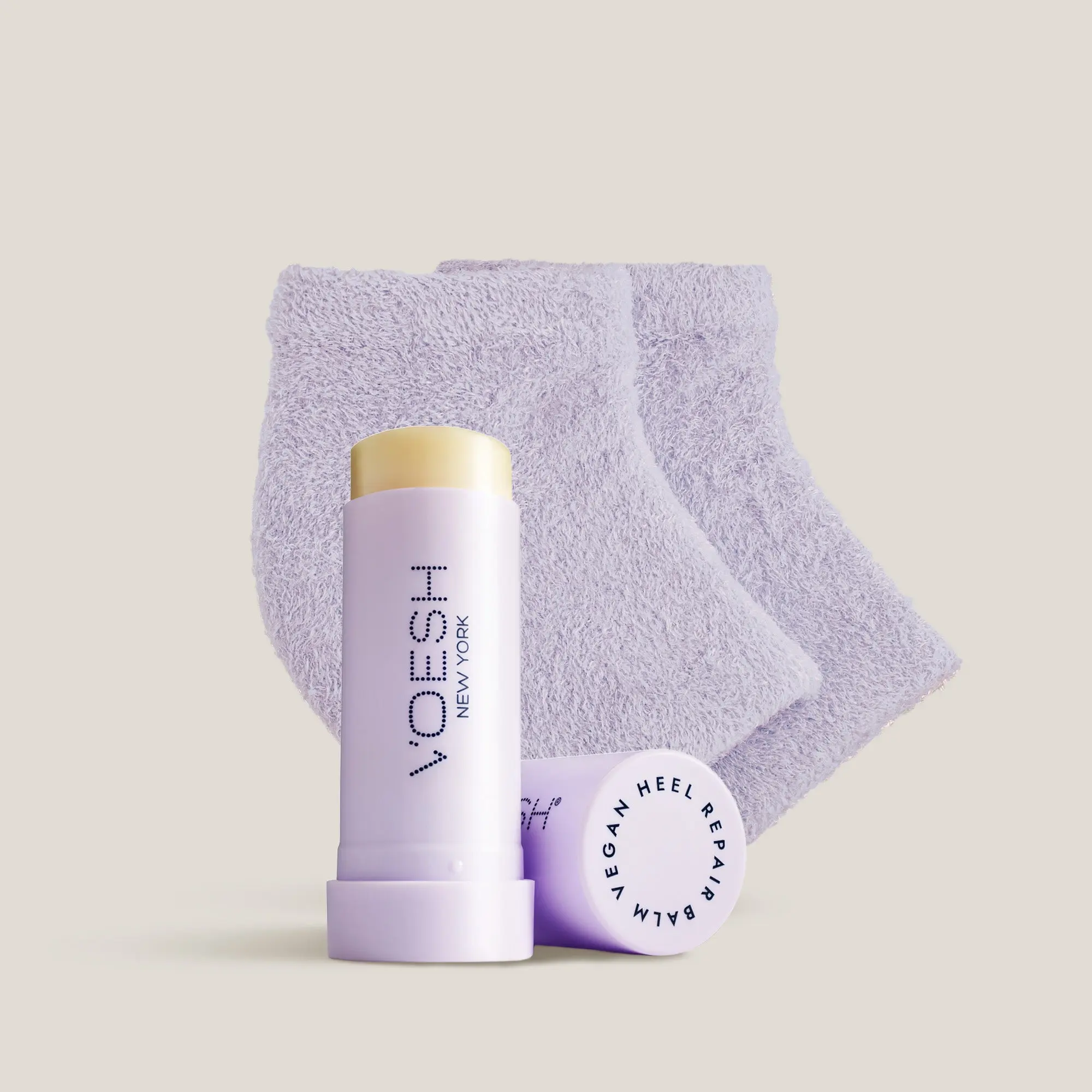 VOESH Heel Repair Duo – Cracked Heel Treatment Kit | Moisturizing Gel Socks + Heel Balm for Dry Feet | At-Home Spa Foot Care Set