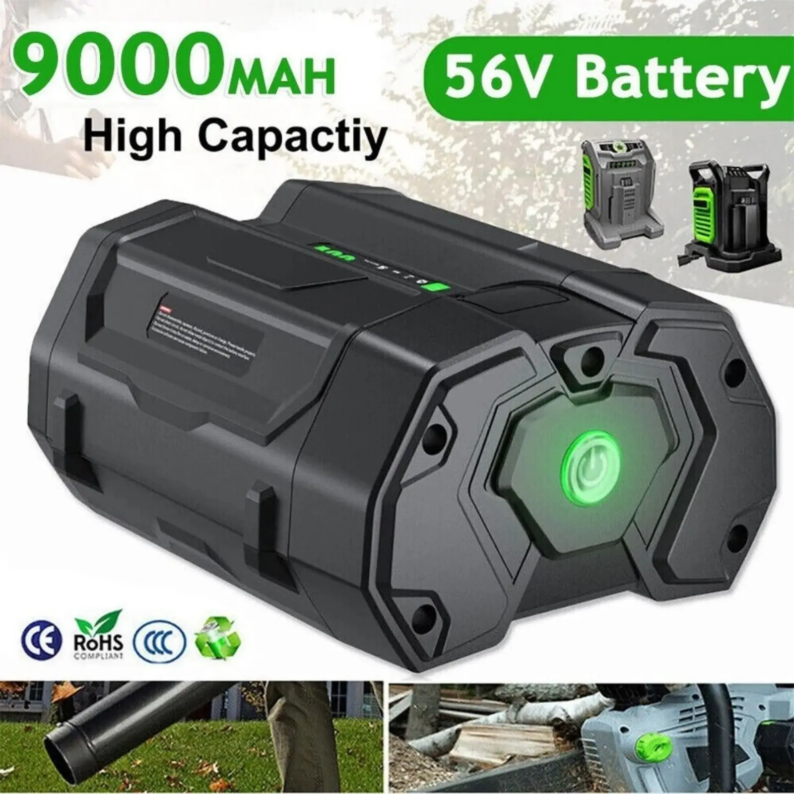 9.0Ah Replacement Battery for EGO 56V Battery Compatible with EGO 56 Volt Battery Tools Lawn Mower Leaf Blower