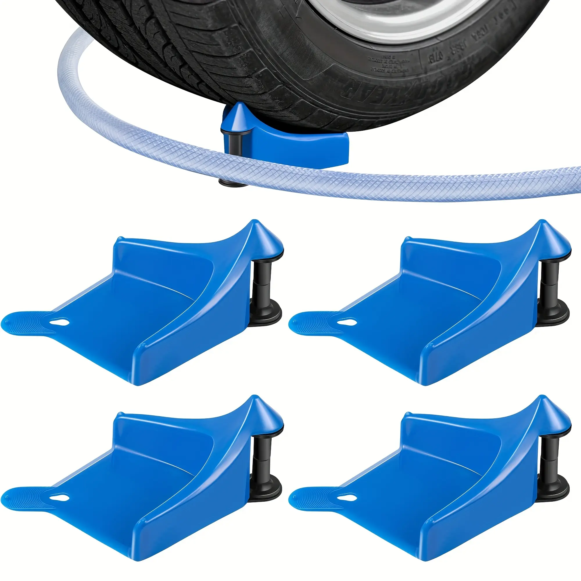 4pcs Car Detailing Hose Guides Anti-Snag Tire Roller for Washing Automotive Repair Tools