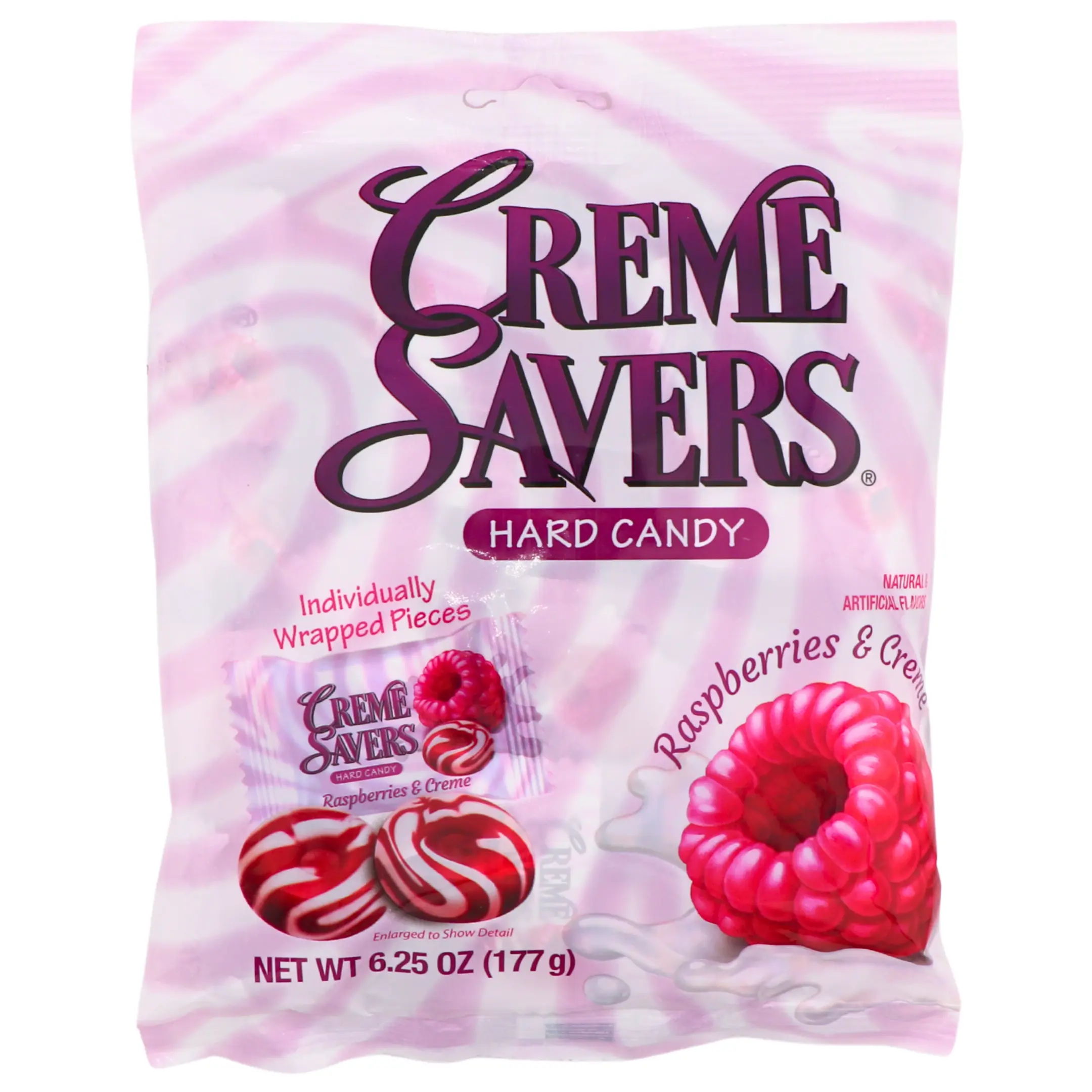 Creme Savers Raspberries & Creme Hard Candy | Retro Swirl Candy | 6.25 oz