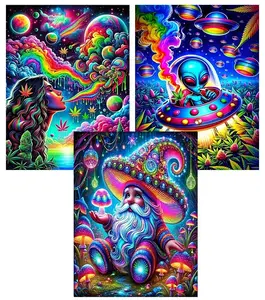 1/3/6 Pack Starry Sky Rainbow Colored Aliens,Gnome Diamond Painting Kit for Adults,5D Round Full Diamond Gemstone Art,DIY Craft Kit,Gift Home Wall Decor