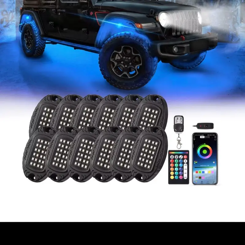 12Pod Truck/Suv Rock Lights - Set of 12 LED Lights for Vehicles, Includes 12 Light Modules & Accessories