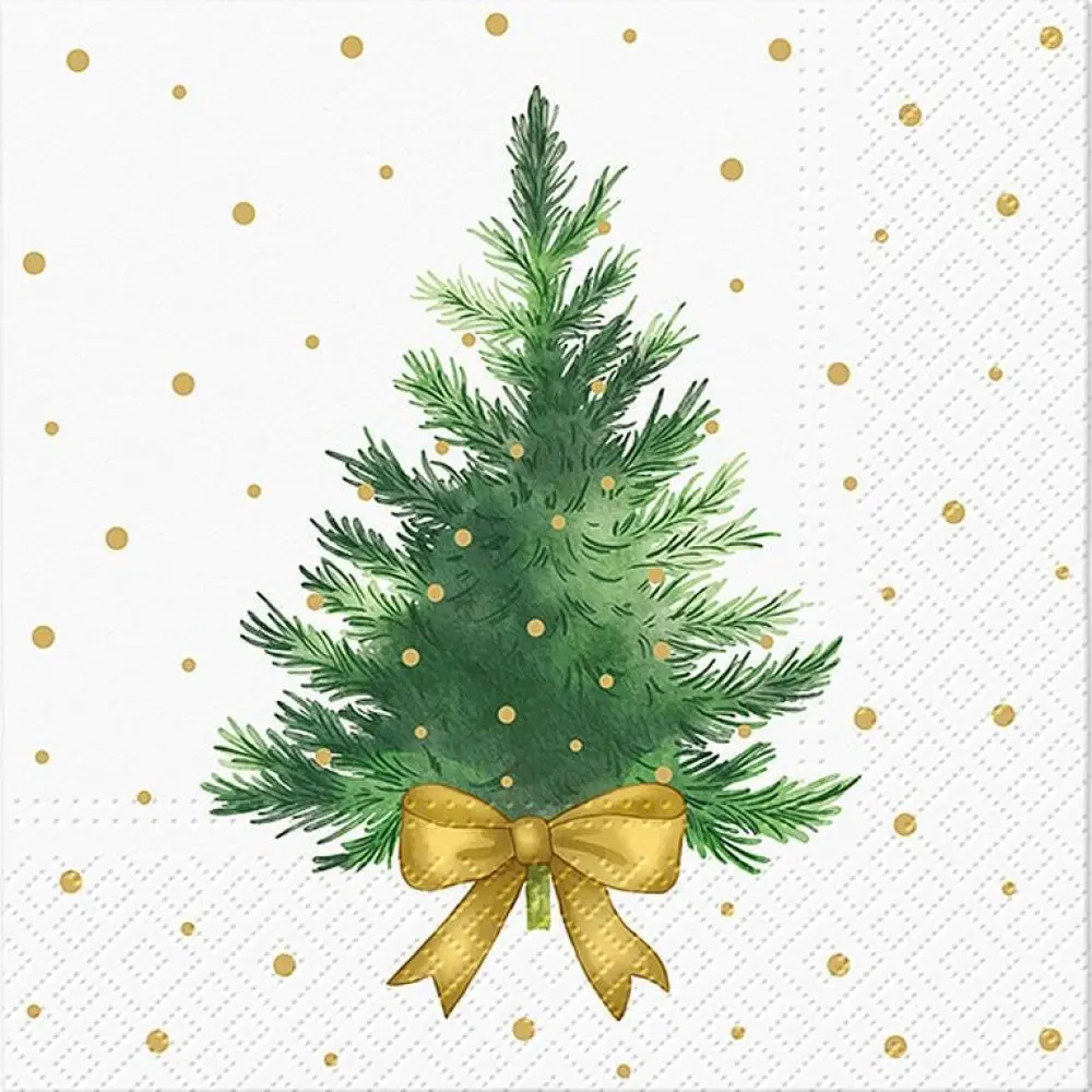 MDR Trading Inc. AB-88-TL-236500 Set Of 20 Luncheon Golden Joy Christmas Tree Napkins