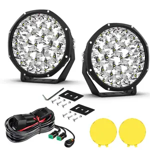 YBYZ Round LED Driving Light 9 Inch Offroad Spotlights 270W 36000LM Super Bright Off Road Light Bar, Hyper Spot Flood Combo Beam Ditch Light for Truck Jeep ATV UTV