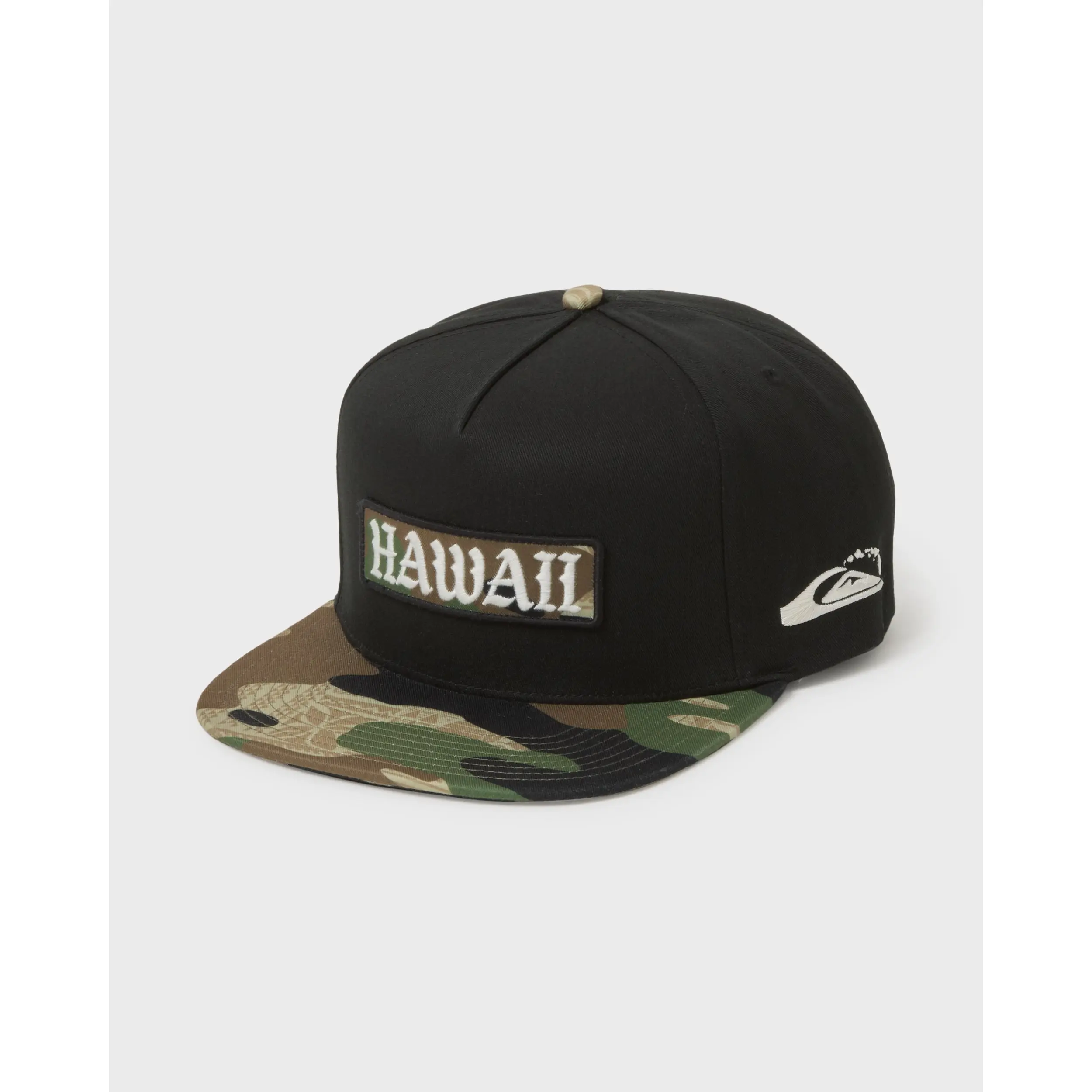 Quiksilver | Hi Mana 5-Panel Cotton Twill Snapback Hat | Men's 100% Cotton Embroidered Logo Adjustable Strap | Everyday Wear & Casual Streetwear