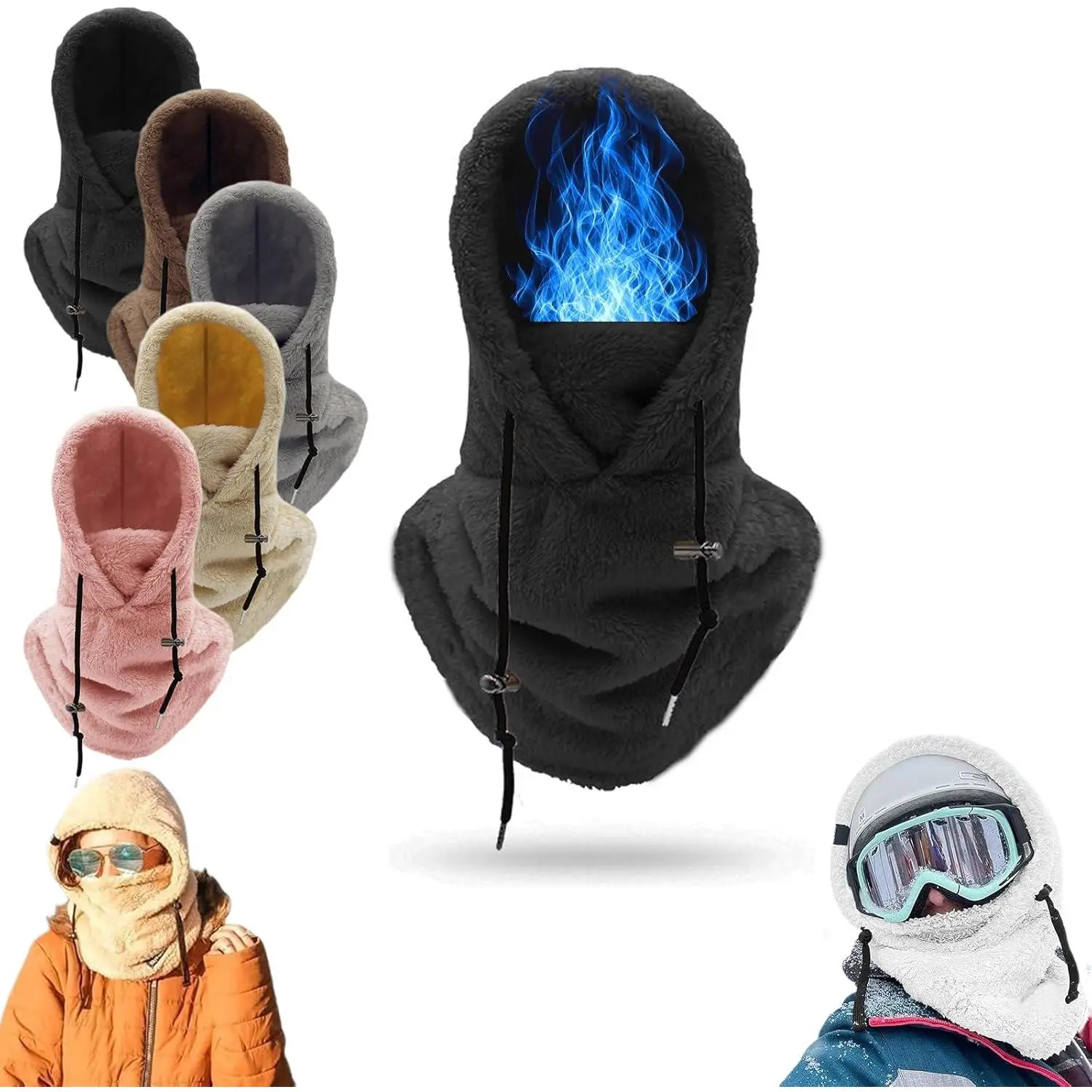 Hat Cap Full Face Cover Balaclava Mask Windproof Thermal Ski Mask for Men Women Unisex Cold Weather Gear for Outdoor Work Running Cycling Hiking Winter Sports Skiing Snowboarding Protection - Adults