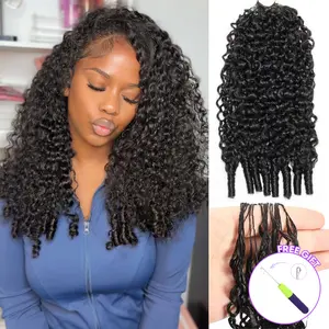 OQ HAIR Crochet Human Hair Burmese Curly Braiding Hair Bundles 50g Knotless Pre-Separated Invisible Crochet Hair Extensions #SummerVibes