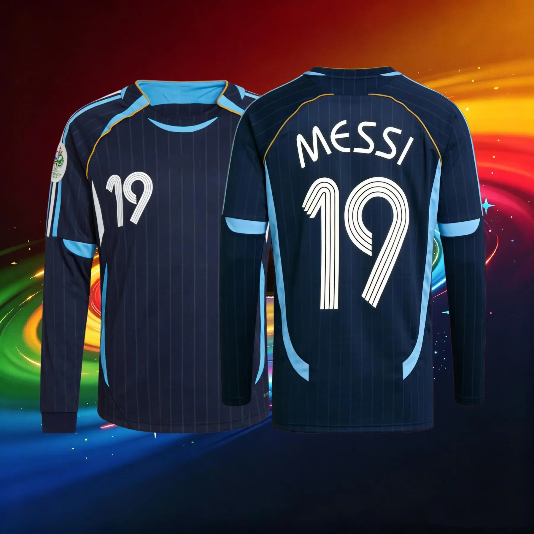 No.19# Messi Retro Soccer Jersey 2006  Away Short Sleeve