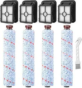 8 Pack Replacement Parts for Bissell CrossWave 1785 2306 2551 Series Vacuum Cleaner, 4 Pack 1868 Multi-Surface Brush Rolls + 4 Pack 1866 Vacuum Filters,Compare to Part 1608683, 160-8683, 1608684