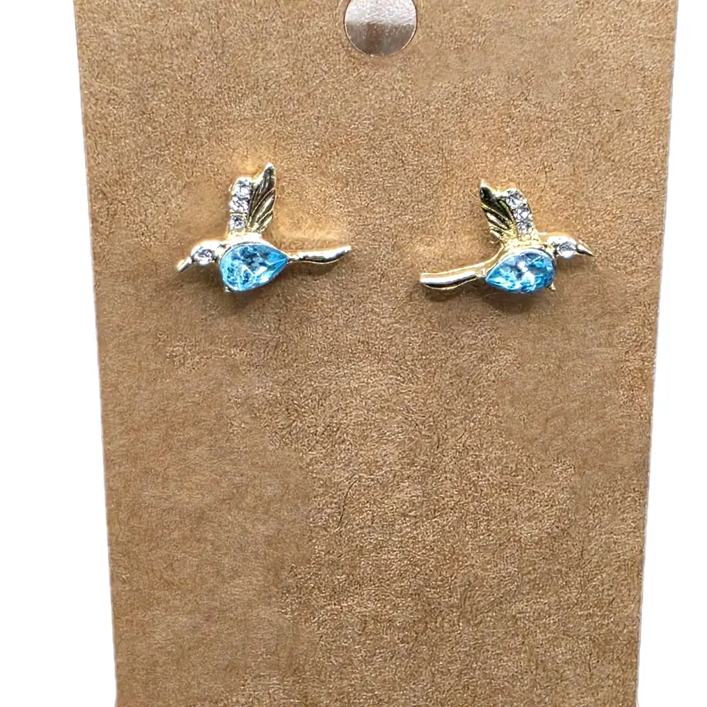 Unisex Metal Coating Hummingbird Stud Earrings - Elegant Design for Everyday Wear, Versatile for Casual & Special Occasions, Stylish Addition to Costume Jewelry Collections