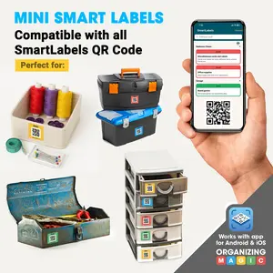 SmartLabels Mini 1.5 x 1.5 inch QR Code Stickers Multicolor Pack of 48 for Easy Inventory Management Organization and Packing Labels Made in The USA