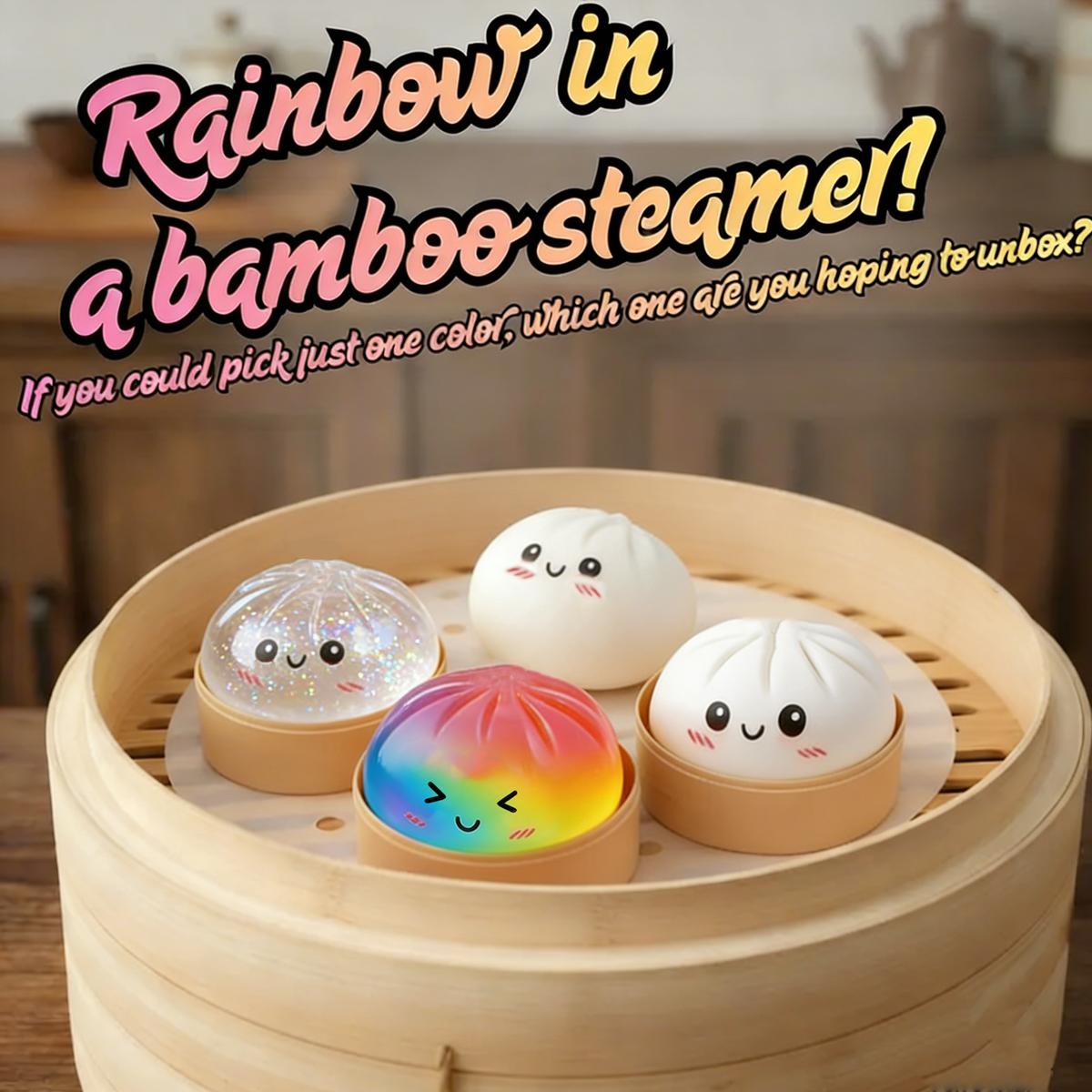 Glitter Dumpling Squishies Box, Cute Emoji Dumpling Squishies, Colorful Dumpling Stress Balls, Soft Squeeze Decompression Dough, Fidget Sensory Toy for Anxiety Stress Relief 2/1 PCS