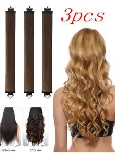 3-Piece Curling Iron Set, Large Size Creates Voluminous Curls & Waves, No Heat Needed, Easy-To-Use Hair Styling Tool