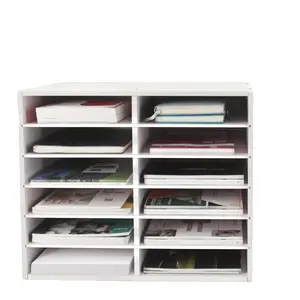 Multi-Layer Desktop File Organizer Rack, Space-Saving, Durable, Office Document Layered Storage Shelf, Journal Display Stand