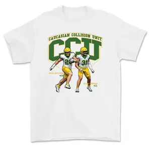 Caucasian Collision Unit T-Shirt – Bold Text Graphic Tee, Unisex Casual Streetwear