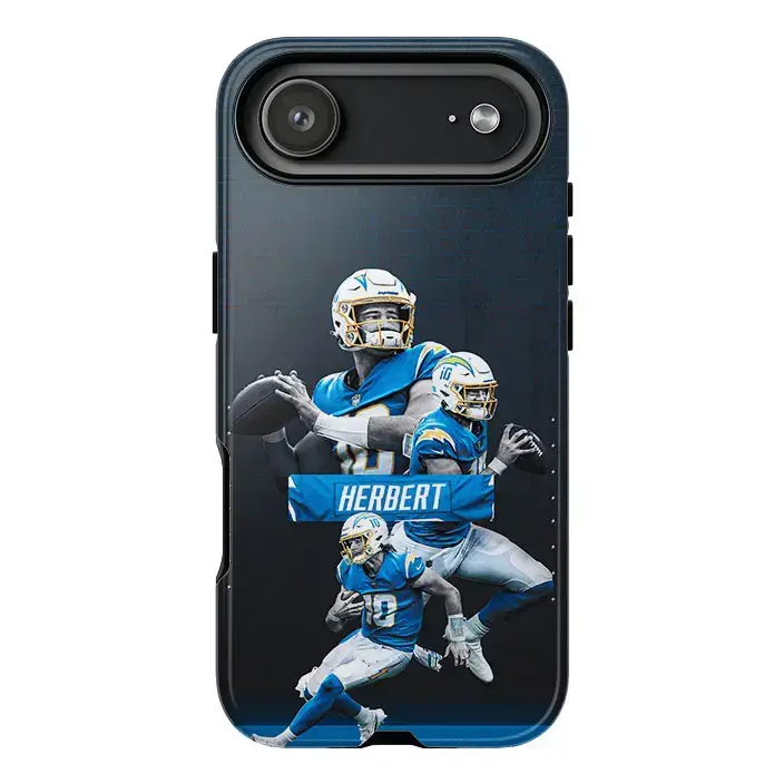 Hockey American Football Star Game Day Justin Herbert Rozanov Sports Collage Art Tough Phone Case. Athletic Aesthetic Rugged Shockproof Protective Cover For iPhone 17 Pro Max 16 Air 15 14 13 12 11.