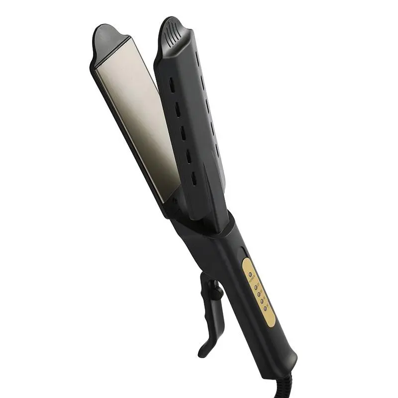 Professional Hair Straightener with Wide Titanium Plates, Lightweight Anti-Frizz Flat Iron for Thick and Curly 4C Hair, Adjustable Heat Styling Tool, Curly Hair