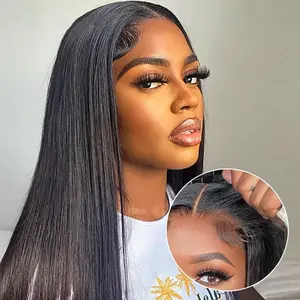 Wiggins Hair Ready To Go Glueless Wig Straight 4x7 Lace Closure Wigs Human Hair Pre Cut Pre Bleached Pre Plucked