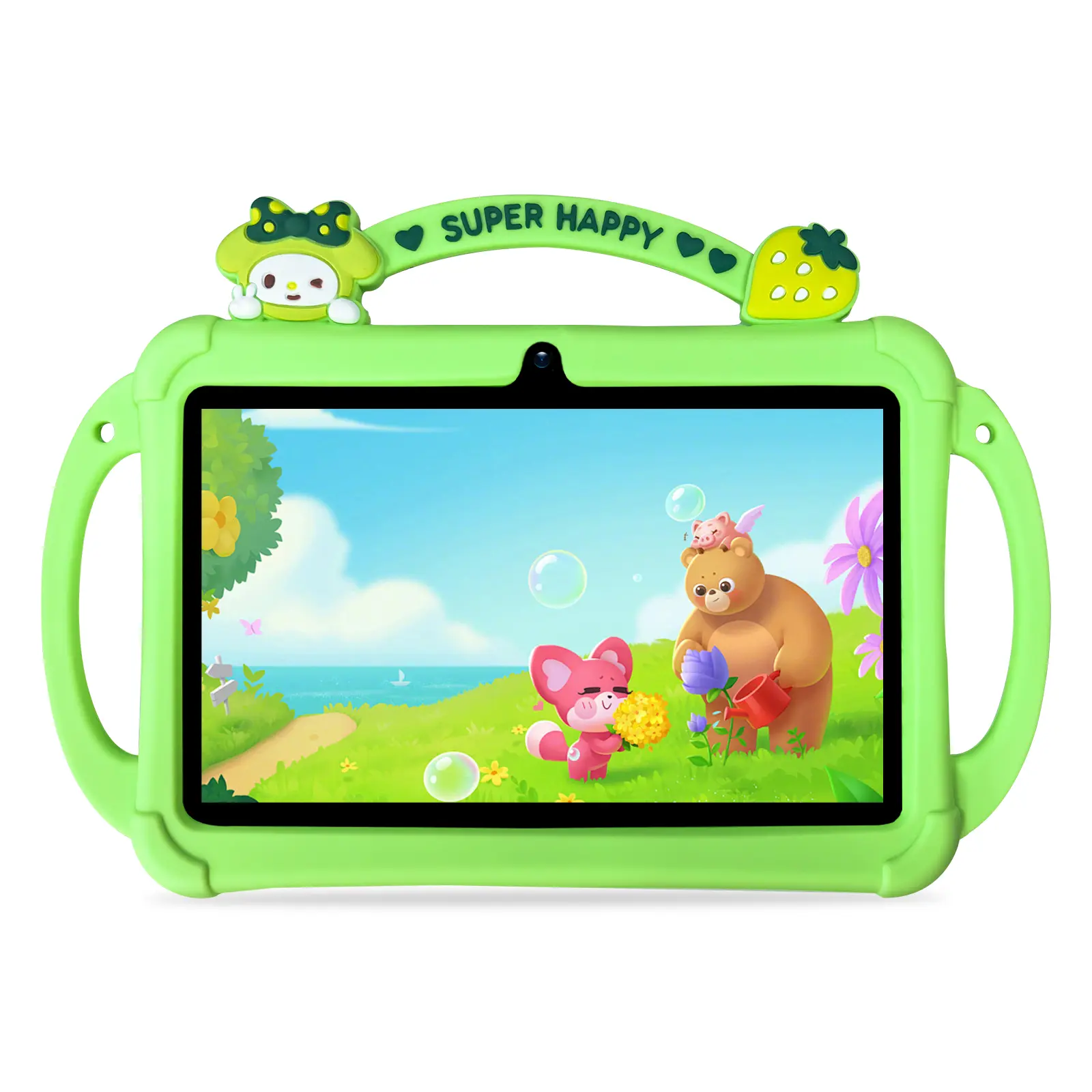 [Summerwins] PRITOM Kids Android Tablet 7 inch Bluetooth WiFi HDScreen with Protective Case Parental Control System Dual Cameras Pre Installed Educational Apps Ideal Learning Tablet for Boys and Girls Pink Blue Best Gift For Kids